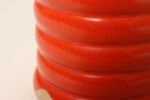 Vintage Czech Bohemian Orange Art Pottery Ribbed Lidded Canister by Erphila - Image 9