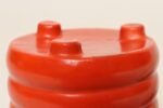 Vintage Czech Bohemian Orange Art Pottery Ribbed Lidded Canister by Erphila - Image 16