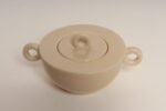 French Art Deco Taupe Ceramic Lidded Sugar Bowl by Jean Luce - Image 2