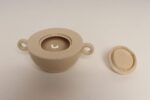 French Art Deco Taupe Ceramic Lidded Sugar Bowl by Jean Luce - Image 8