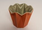 Vintage "Prismatique" Orange and Green Vase by Belle Kogan for Red Wing Pottery - Image 2