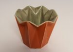Vintage "Prismatique" Orange and Green Vase by Belle Kogan for Red Wing Pottery - Image 2