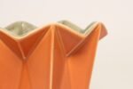 Vintage "Prismatique" Orange and Green Vase by Belle Kogan for Red Wing Pottery - Image 7