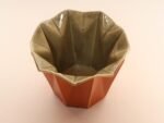 Vintage "Prismatique" Orange and Green Vase by Belle Kogan for Red Wing Pottery - Image 3