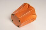 Vintage "Prismatique" Orange and Green Vase by Belle Kogan for Red Wing Pottery - Image 5