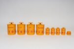 Vintage French Orange Melamine Ten Piece Canister / Spice Set by Sitap - Image 5