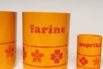 Vintage French Orange Melamine Ten Piece Canister / Spice Set by Sitap - Image 29