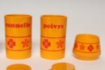 Vintage French Orange Melamine Ten Piece Canister / Spice Set by Sitap - Image 27