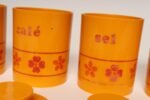 Vintage French Orange Melamine Ten Piece Canister / Spice Set by Sitap - Image 25
