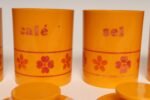 Vintage French Orange Melamine Ten Piece Canister / Spice Set by Sitap - Image 24