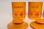 Vintage French Orange Melamine Ten Piece Canister / Spice Set by Sitap - Image 23