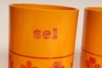 Vintage French Orange Melamine Ten Piece Canister / Spice Set by Sitap - Image 18