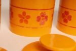 Vintage French Orange Melamine Ten Piece Canister / Spice Set by Sitap - Image 17
