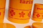 Vintage French Orange Melamine Ten Piece Canister / Spice Set by Sitap - Image 16