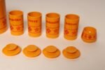 Vintage French Orange Melamine Ten Piece Canister / Spice Set by Sitap - Image 7