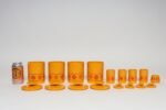 Vintage French Orange Melamine Ten Piece Canister / Spice Set by Sitap - Image 4