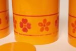 Vintage French Orange Melamine Ten Piece Canister / Spice Set by Sitap - Image 13