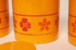 Vintage French Orange Melamine Ten Piece Canister / Spice Set by Sitap - Image 13