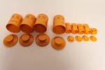 Vintage French Orange Melamine Ten Piece Canister / Spice Set by Sitap - Image 6
