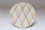 Vintage German Ceramic Cake or Pie Plate / Round Trivet With Diamond Argyle / Lattice Pattern - Image 2