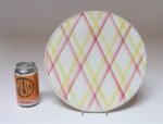 Vintage German Ceramic Cake or Pie Plate / Round Trivet With Diamond Argyle / Lattice Pattern - Image 7