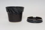 Vintage Matte Brown and Slate Glaze Ceramic Planter with Stand by Deanna Nichols - Image 7