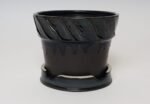 Vintage Matte Brown and Slate Glaze Ceramic Planter with Stand by Deanna Nichols - Image 2