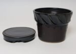 Vintage Matte Brown and Slate Glaze Ceramic Planter with Stand by Deanna Nichols - Image 11