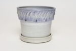 Vintage Periwinkle Incised Studio Ceramic Planter with Saucer by Deanna Nichols - Image 3
