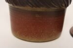 Vintage Crimson Incised Ceramic Planter with Saucer / Stand by Deanna Nichols - Image 21