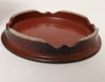 Vintage Crimson Incised Ceramic Planter with Saucer / Stand by Deanna Nichols - Image 25