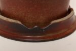 Vintage Crimson Incised Ceramic Planter with Saucer / Stand by Deanna Nichols - Image 26