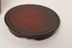 Vintage Crimson Incised Ceramic Planter with Saucer / Stand by Deanna Nichols - Image 24