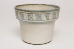 Vintage Green, Blue, and Beige Sgraffito Ceramic Planter by Deanna Nichols - Image 2