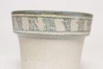 Vintage Green, Blue, and Beige Sgraffito Ceramic Planter by Deanna Nichols - Image 9