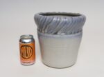 Vintage Navy and Pale Blue Incised Studio Ceramic Planter by Deanna Nichols - Image 9