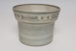 Vintage Pale Blue Matte Glazed Incised Ceramic Planter by Deanna Nichols - Image 3