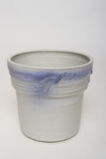 Vintage Pale Gray and Lilac Incised Studio Ceramic Planter by Deanna Nichols - Image 3