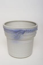 Vintage Pale Gray and Lilac Incised Studio Ceramic Planter by Deanna Nichols - Image 3
