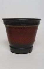 Metallic Slate and Matte Red Glaze Variegated Ceramic Planter by Deanna Nichols - Image 5
