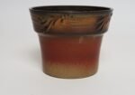 Vintage Orange and Red Ceramic Planter With Botanical Relief by Deanna Nichols - Image 4