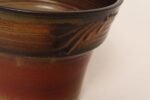 Vintage Orange and Red Ceramic Planter With Botanical Relief by Deanna Nichols - Image 17