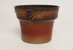 Vintage Orange and Red Ceramic Planter With Botanical Relief by Deanna Nichols - Image 7