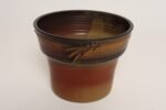 Vintage Orange and Red Ceramic Planter With Botanical Relief by Deanna Nichols - Image 5