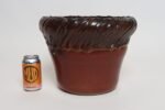 Large Vintage Red, Ochre and Slate Incised Ceramic Planter by Deanna Nichols - Image 9