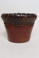 Large Vintage Red, Ochre and Slate Incised Ceramic Planter by Deanna Nichols - Image 2