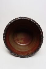 Large Vintage Red, Ochre and Slate Incised Ceramic Planter by Deanna Nichols - Image 6