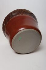 Large Vintage Red, Ochre and Slate Incised Ceramic Planter by Deanna Nichols - Image 8
