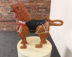 American Folk Art Hand-Carved and Painted Solid Pine Stationary Standing Lion - Image 2