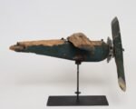 Early 20th Century Folk Art Hand-Carved and Painted Wooden Airplane Weathervane - Image 7